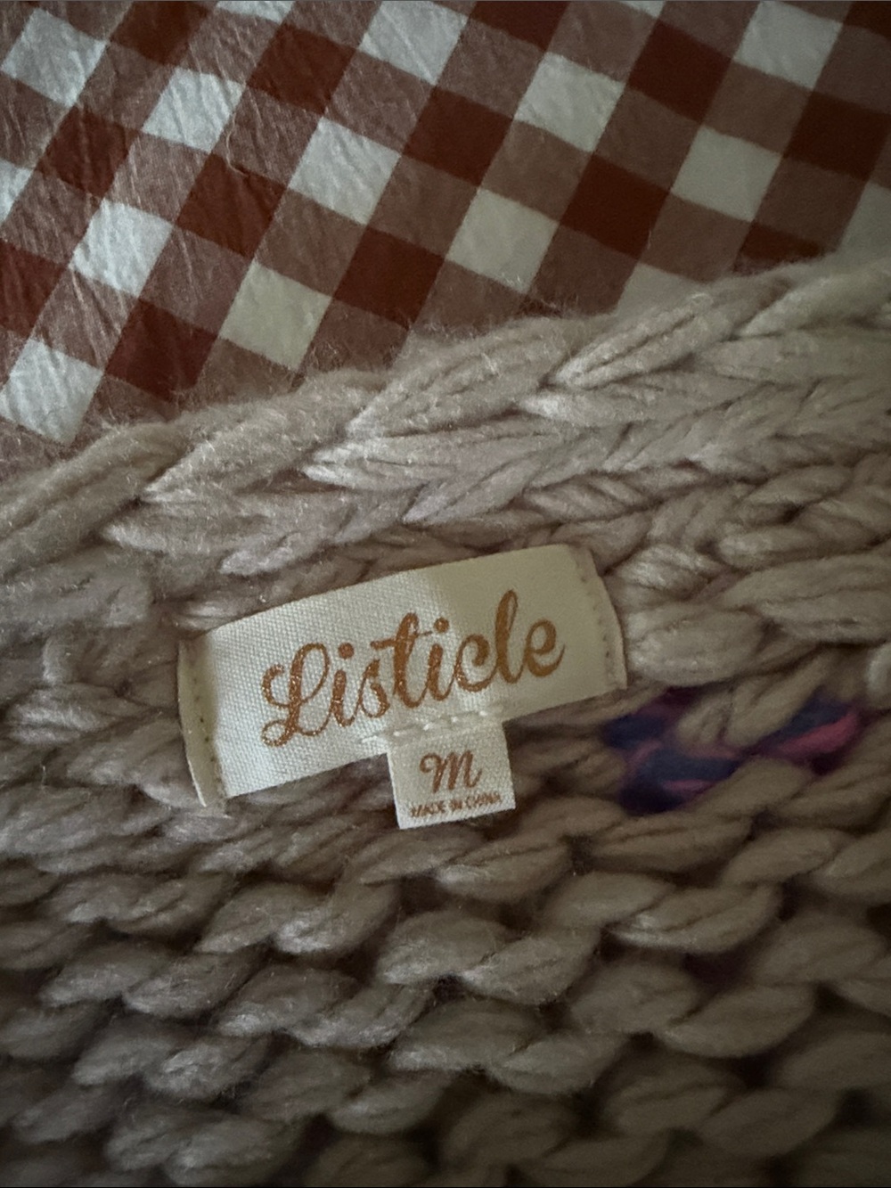 Listicle oatmeal cardigan with balloon sleeves medium - Picture 5 of 13